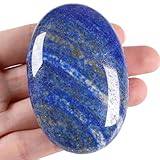 XIANNVXI 2.4" Large Lapis Lazuli Crystal Lapis Lazuli Stone Polished Healing Gemstone 0.7" Thick Pocket Palm Worry Stone Crystal for Reiki Meditation Accessories 1 Pc
