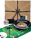 Jaques of London Roulette | Large 40cm, 16 Inch Luxury Roulette Wheel | Roulette Set for Casino Games | Includes, Blackjacks cards, Balls, Playing Cloth | Complete Roulette Set