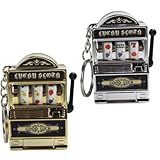 UZEXYO 2 PCS Fruit Slot Machine Keychain Novelty Keyrings Lucky Charm Novelty Gifts Mini Casino Pendant Bag Charm Mini Bag Keyring for Kids Adults