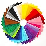 DIYR 40pcs Coloured Felt Fabric Sheets 15 x 15 cm, Fabrics DIY Craftwork Sewing Patchwork, Crafts Assorted Colour Polyester Sheet for Art and Craft
