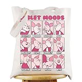 WZMPA Funny Pig Tote Bag & Gift Piglet Merchandise (Piglet Moods TG)