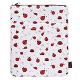Book Sleeve Ladybug Book Protector, Book Covers for Paperbacks, Washable Fabric, Book Sleeves with Zipper, Medium 11 Inch X 8.7 Inch Book Lover Gifts