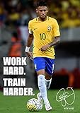 Salopian Sales - Neymar Signed Poster - A3 (297x420 mm) - White Satin Paper - Barcelona, Brazil Football Legend - La Liga - Living Room Decoration