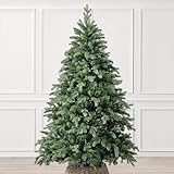 CHRISTOW Artificial Christmas Tree 6ft, Realistic Fraser Fir with Lifelike PE & PVC Tips, Natural Bushy Shape, Hinged Branches, Twist-Lock Poles, Green Metal Stand for Easy Display, 180cm x 120cm