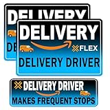 Flex Delivery Driver Car Magnet, 3PCS Frequent Stops Removable Set, Delivery Vehicle Magnet Car Door and Bumper Sign, High Reflective Waterproof Weather-Resistant