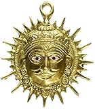 Aakrati Devyom India Embossed Brass Vastu Surya Wall Hanging, Yellow, S