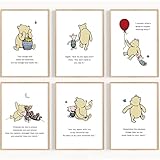 Winnie the Pooh Quotes Print Set, Classic Winnie the Pooh Wall Art, Kids Room Wall Art (A4-21.0 x 29.7cm)