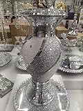 Biznest White & Silver Floor Vase Large 40Cm Sparkly Silver Mirrored Floor Vase Style 09
