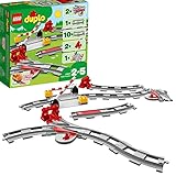 LEGO DUPLO Town Train Tracks Expansion Set, Building Toys for Toddlers with Red Action Brick, Gifts for 2-5 Year Old Boys and Girls 10882