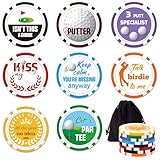 Namalu 8 Pieces Funny Golf Gifts Golf Ball Markers Poker Chip Edition Men Accessories for the Putting Green Novelty Bad Putter Christmas Father's Day