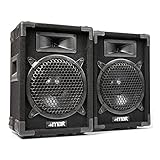 MAX MAX8 Pair of 8-Inch Passive DJ PA Speakers Set - Combined 800W Power, Piezo Tweeter, Bass Reflex Design, Carpet-Covered Road-Ready Cabinets for Mobile DJ Party Events & Karaoke (Black)