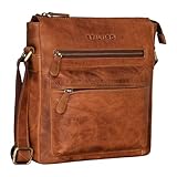 STILORD 'Mae' Leather Crossbody Bag Leather Small Shoulder Bag Vintage Elegant Womens Handbag Purse Bag for Shopping Leisure in Genuine Vintage Leather, Colour:kara - cognac