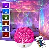 Ocean Lamp Aurora Night Light - 360° Ocean Wave Ceiling Projector for with 16 Colors,Northern Lights Cube for Room Decoration,Mood Sensory Lights for Bedroom/Party,Birthday Gifts for Kids Women Men
