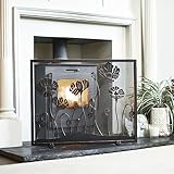 "The Meadow" Antique Bronze and Black Fireguard Fire Screen – Classic Style Mesh Guard for Log Burners & Open Fires – Spark & Debris Protection