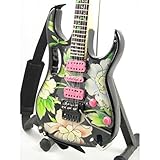 Steve Vai Miniature Guitar - Ibanez JEM - Flower cut - Wood Replica 25 cms