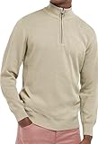 Barbour Mens Cotton Half Zip Sweater Jumper Knitwear Washed Stone (UK, Alpha, S, Regular, Regular, Washed Stone)
