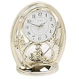 Watching Clocks Rhythm Gold Oval Mantel Clock - Shooting Star Pendulum