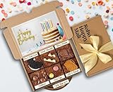 Handmade Chocolate Brownie - Birthday Brownie Gift (Happy Birthday, Box of 6 Chocolate Mixed Brownie)