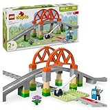 LEGO DUPLO Train Bridge and Tracks Expansion Set - Educational Learning Toy for Toddlers - incl. 8 Track Pieces, a Bridge, Barrier & an Action Brick - Gift for 2+ Year Old Boys & Girls - 10426