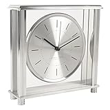 London Clock Square Silver Large Mantel Clock, 20 x 20 x 6cm