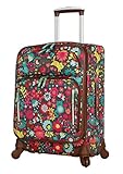 Lily Bloom Luggage Carry On Expandable Design Pattern Suitcase For Woman With Spinner Wheels (Playful Garden, 20in)