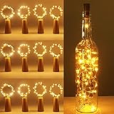 Kolpop Bottle Lights 12 Packs, Cork Lights for Wine Bottles, 2m 20 LED Copper Wire Fairy Lights for Parties, Birthday, Wedding, Christmas DIY Table Centrepieces Indoor/Outdoor Decoration(Warm White)