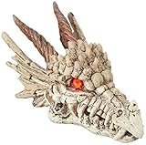 Penn-Plax Deco-Replicas Dragon Skull Gazer Aquarium Decoration – Safe for Freshwater and Saltwater Fish Tanks – Small