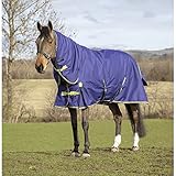 Asker 200g Mediumweight Waterproof Horse Turnout Rug, Combo Neck, Navy Blue, Eleven