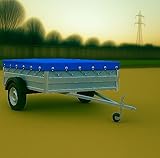 (Blue, 7 Feet x 5 Feet) Trailer Cover Heavy duty Waterproof Vehicle Cover Tie Down with Bungee Cord 650GSM PVC Tarp