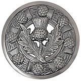Elegant Scottish Kilt Fly Plaid Brooch for Men – Premium Antique Silver Thistle Design, Handcrafted Tartan Sash Pin – Luxurious Brooches, Highland Dress Accessory for Women’s (Antique Silver)