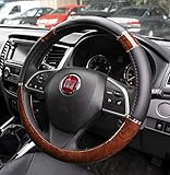 UKB4C Wood Effect & Black Luxury Steering Wheel Cover for Jaguar XF All Years