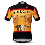 Cycling Jersey Men Bike Clothing Bicycle Jersey topMountain Road MTB Jersey Shirt Short Sleeve Team Sports Wear Orange Black Size L