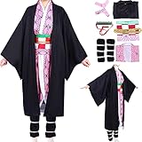 Aleshime Adults Anime Cosplay Costume, Nezuko Costume Outfits Girls Women Halloween Fancy Dress(Nezuko, S)