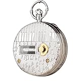MOOKEENONE Pocket Watch with Music Box, Musical Movement Pocket Watch with Chain, Railroad Train Design Shell