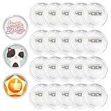 WENLISELL 100 PCS Badge Making Kit Make Your Own Button Badges, 38mm Clear Button Craft Badge, Acrylic Buttons Pin Badges for DIY Crafts