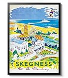 Skegness Print, England Travel Poster, Vintage UK Railway Wall Art, Retro tourism Postcard Home Decor Gift Idea, Archival Matte, A5 (Print Only) - 21x14.8cm
