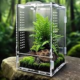 GTSEEMUU Jumping Spider Enclosure, Insect Terrarium, Bug Cage, 20 x 12 x 11 Acrylic Terrarium for Tarantula, Snail, Praying Mantis, Frog, and Small Reptiles