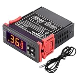 Aideepen AC 110V-220V Temperature Controller, STC-1000 All-Purpose Digital Thermostat with Temperature Sensor Probe, Centigrade & Fahrenheit Display, Heat/Cool for Fermentation Hatch Freezer Aquarium