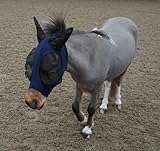 Ruggles Shetland Miniature Section A Pull On Fly Mask With Ears | Stretch Lycra | Horse & Pony Eye Protection | Standard Shetland & X-Mini Sizes (Navy, Std Shet)