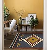 HAMID - Kilim Lori Rug with Modern Design - 100% Wool - Hand Woven Carpet - Corridor, Living Room, Bedroom, Living Room, Entrance (D.1, 110x60cm)