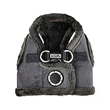 Puppia Dog Harness for small and medium dogs - TERRY HARNESS B - adjustable und comfortable,Grey