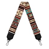 Wideasale Aztec Ethnic Women's Bag Strap, Navajo Tribal Adjustable Replacement Straps 29.9-50.3 Inches, Brown Southwestern for Handbags Purses Tote Bags