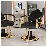 WKXTECZT Stylist Chairs for Salon All Purpose Barber Chair for Home Barbershop Shampoo, Reclining Salon Chair for Hair Stylist, Black & Gold,B