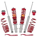 maXpeedingrods Coilovers Lowering Suspension Kits for VW for Golf MK4/ for Seat Leon 1M1/ for VW New Beetle 9C1, 1C1 (Red)