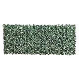 Outsunny 1-Piece Artificial Leaf Hedge Screen Privacy Fence Panel for Garden Outdoor Indoor Decor, Dark Green, 2.4M x 1M
