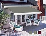 Green Bay 4x3M Electric Awning DIY Patio Awning Gazebo Canopy Complete Grey with Fittings and Remote Control