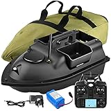 Bilbear 500M GPS Fishing Bait Boat with 3 Hoppers, Hook Post and Bait Thrower - Carry Bag Included (Black)