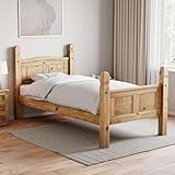 Vida Designs Corona Single Bed, 3 ft, High Foot End Bed Frame, Solid Pine Wood