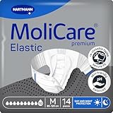 MoliCare Premium Elastic Adult Nappies – 10 Drops | High Absorbent Disposable Night-Time Nappies for Men & Women with Very Severe Incontinence | Size M | Pack of 14