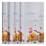 New Net Voile Curtain Winnie The Pooh Finished with Wrinkle Tape. (75cm, 150)